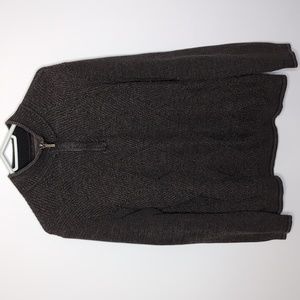 Tommy Bahama Brown 2/4 Zip Prima Cotton Diamond Multidirectional Knit Pu…